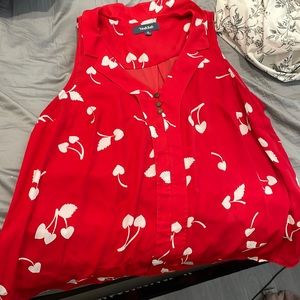 ModCloth red and white sleeveless top